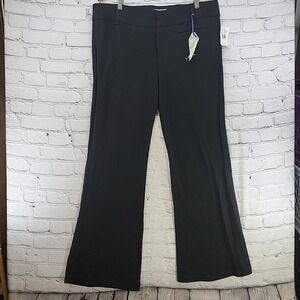 American Standard Tyte Knits Pants Black 10 Cotton Stretch Casual Flare Lounge